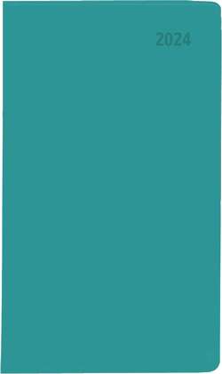 Taschenplaner türkis 2024 – Bürokalender 9,5×16 cm – 112 Seiten – 1 Woche auf 2 Seiten – separates Adressheft – faltbar – Notizheft – 560-1003