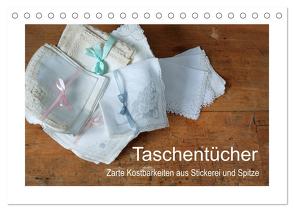 Taschentücher – zarte Kostbarkeiten aus Stickerei und Spitze (Tischkalender 2024 DIN A5 quer), CALVENDO Monatskalender von Take,  Friederike