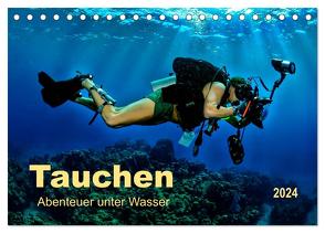 Tauchen – Abenteuer unter Wasser (Tischkalender 2024 DIN A5 quer), CALVENDO Monatskalender von Roder,  Peter