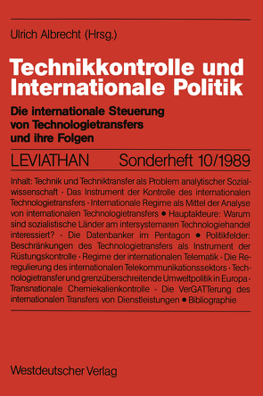 Technikkontrolle und Internationale Politik von Albrecht,  Ulrich