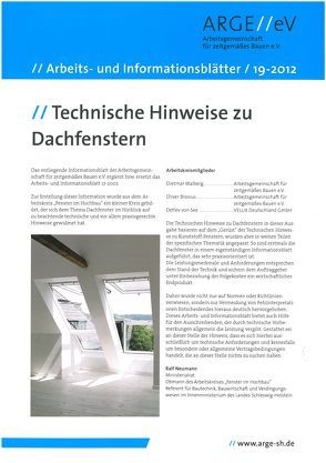 Technische Hinweise zu Dachfenstern von Brosius,  Oliver, See,  Detlev von, Walberg,  Dietmar