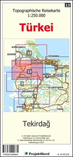 Tekirdag – Topographische Reisekarte 1:250.000 Türkei (Blatt 13) von Mollenhauer,  Jens Uwe