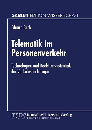 Telematik im Personenverkehr von Bock,  Eduard