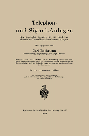 Telephon- und Signal-Anlagen von Beckmann,  Carl