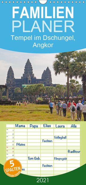 Tempel im Dschungel, Angkor – Familienplaner hoch (Wandkalender 2021 , 21 cm x 45 cm, hoch) von Seifert,  Birgit