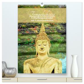 Tempelschätze (hochwertiger Premium Wandkalender 2024 DIN A2 hoch), Kunstdruck in Hochglanz von by Sylvia Seibl,  CrystalLights