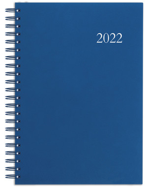 Terminbuch blau 2022 – Bürokalender A4 (21×29,7 cm) – 1 Tag auf 1 Seite – Ringbindung – Viertelstundeneinteilung 7:30 – 20 Uhr – 886-1215