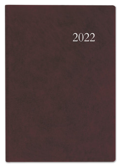 Terminbuch bordeaux 2022 – Bürokalender A4 (21×29,7 cm) – 1 Tag 1 Seite – Einband wattiert – Viertelstundeneinteilung 7:30 – 20 Uhr – 886-0011