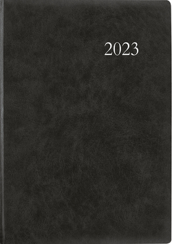 Terminbuch anthrazit 2023 – Bürokalender A4 (21×29,7 cm) – 1 Tag 1 Seite – Einband wattiert – Viertelstundeneinteilung 7:30 – 20 Uhr – 886-0021