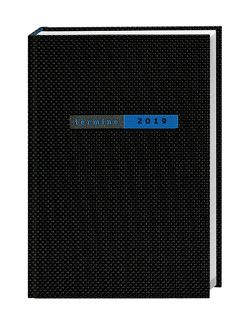 Terminer A6, Struktur schwarz – Kalender 2019 von Heye