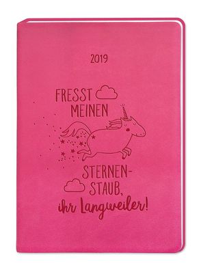 Terminplaner Lederlook A6 „Pink (Einhorn)“ 2019