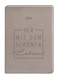 Terminplaner Lederlook A6 „Taupe (Schönes Leben)“ 2019