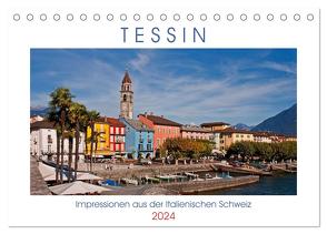 Tessin, Impressionen aus der Italienischen Schweiz (Tischkalender 2024 DIN A5 quer), CALVENDO Monatskalender von Kruse,  Joana