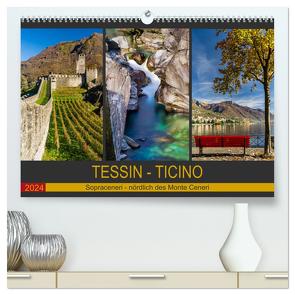 Tessin – Ticino (hochwertiger Premium Wandkalender 2024 DIN A2 quer), Kunstdruck in Hochglanz von Caccia,  Enrico