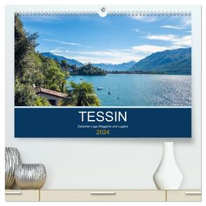 Tessin, zwischen Lago Maggiore und Lugano (hochwertiger Premium Wandkalender 2024 DIN A2 quer), Kunstdruck in Hochglanz von custompix.de,  custompix.de