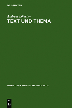 Text und Thema von Lötscher,  Andreas