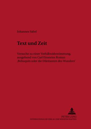 Text und Zeit von Sabel,  Johannes