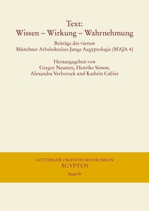 Text: Wissen – Wirkung – Wahrnehmung von Gabler,  Kathrin, Neunert,  Gregor, Simon,  Henrike, Verbovsek,  Alexandra