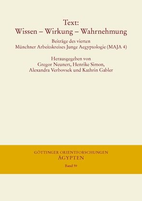 Text: Wissen – Wirkung – Wahrnehmung von Gabler,  Kathrin, Neunert,  Gregor, Simon,  Henrike, Verbovsek,  Alexandra