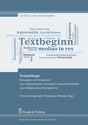 Textanfänge von Krieg-Holz,  Ulrike, Schütte,  Christian