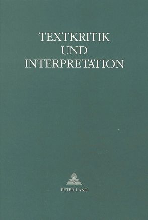 Textkritik und Interpretation von Reinitzer,  Heimo