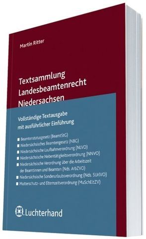 Textsammlung Landesbeamtenrecht Niedersachsen von Ritter,  Martin