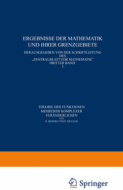 Theorie der Funktionen mehrerer komplexer Veränderlichen von Behnke,  H., Thullen,  P.