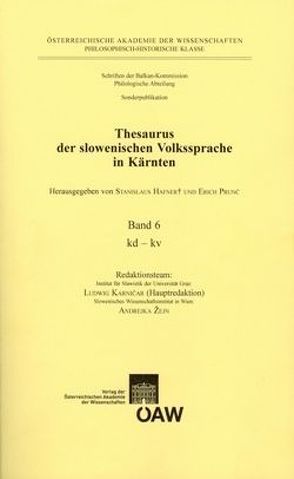Thesaurus der slowenischen Volkssprache in Kärnten von Hafner,  Stanislaus, Prunč,  Erich
