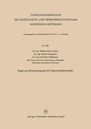 Tiegel aus Schmelzmagnesia für Vakuuminduktionsöfen von Fischer,  Wilhelm Anton
