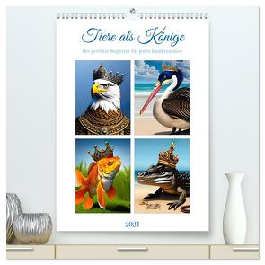 Tiere als Könige (hochwertiger Premium Wandkalender 2024 DIN A2 hoch), Kunstdruck in Hochglanz von als Könige,  Tiere
