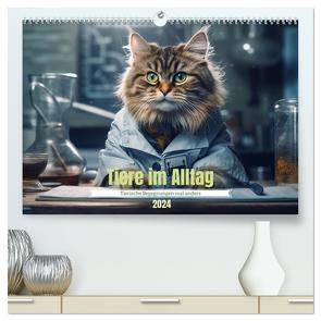 Tiere im Alltag (hochwertiger Premium Wandkalender 2024 DIN A2 quer), Kunstdruck in Hochglanz von Schmidt,  Tim