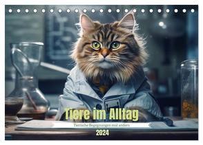 Tiere im Alltag (Tischkalender 2024 DIN A5 quer), CALVENDO Monatskalender von Schmidt,  Tim