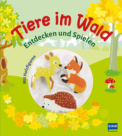 Tiere im Wald (Pappbilderbuch + 3 Holzfiguren) von Gruber,  Denitza
