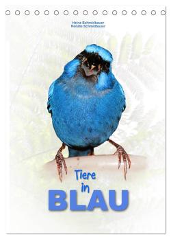 Tiere in Blau (Tischkalender 2024 DIN A5 hoch), CALVENDO Monatskalender von Schmidbauer,  Heinz