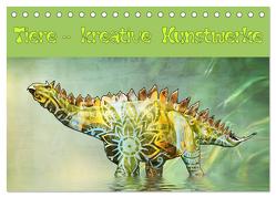 Tiere – kreative Kunstwerke (Tischkalender 2024 DIN A5 quer), CALVENDO Monatskalender von Brunner-Klaus,  Liselotte