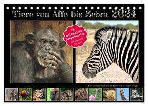 Tiere von Affe bis Zebra 2024 (Tischkalender 2024 DIN A5 quer), CALVENDO Monatskalender von Mirko Weigt,  Hamburg,  ©