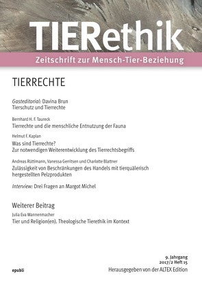 TIERethik (9. Jahrgang 2017/2) von Edition,  ALTEX