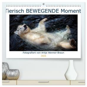 Tierisch BEWEGENDE Momente (hochwertiger Premium Wandkalender 2024 DIN A2 quer), Kunstdruck in Hochglanz von Wenner-Braun,  Antje