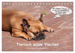 Tierisch müde Viecher (Tischkalender 2024 DIN A5 quer), CALVENDO Monatskalender von Bienert,  Christine
