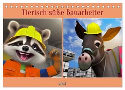 Tierisch süße Bauarbeiter (Tischkalender 2024 DIN A5 quer), CALVENDO Monatskalender von Paul - Babett's Bildergalerie,  Babett