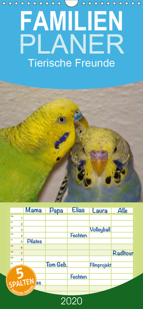 Tierische Freunde – Familienplaner hoch (Wandkalender 2020 , 21 cm x 45 cm, hoch) von kattobello