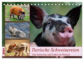 Tierische Schweinereien (Tischkalender 2024 DIN A5 quer), CALVENDO Monatskalender von Kleemann,  Claudia