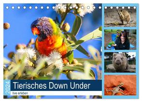 Tierisches Down Under – live erleben (Tischkalender 2024 DIN A5 quer), CALVENDO Monatskalender von Fietzek,  Anke