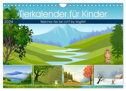 Tierkalender für Kinder (Wandkalender 2024 DIN A4 quer), CALVENDO Monatskalender von VogtArt,  VogtArt