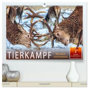 Tierkampf – Rivalen vertreiben (hochwertiger Premium Wandkalender 2024 DIN A2 quer), Kunstdruck in Hochglanz von Roder,  Peter