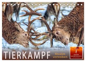 Tierkampf – Rivalen vertreiben (Tischkalender 2024 DIN A5 quer), CALVENDO Monatskalender von Roder,  Peter