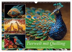Tierwelt mit Quilling (Wandkalender 2024 DIN A3 quer), CALVENDO Monatskalender von Waurick,  Kerstin