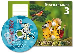 Tiger-Trainer 3 – Arbeitsheft mit CD-ROM Mathetiger Basic 3, Version 2.1 von Heidenreich,  Matthias, Heusch,  Judith, Kinkel-Craciunescu,  Martina, Kropf,  Tamara, Laubis,  Thomas, Schnitzer,  Eva