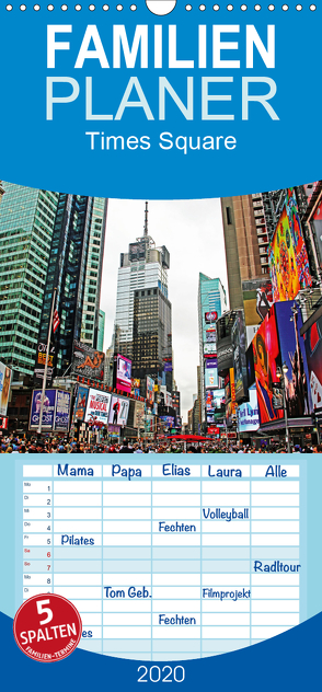 Times Square – Familienplaner hoch (Wandkalender 2020 , 21 cm x 45 cm, hoch) von Damm,  Andrea