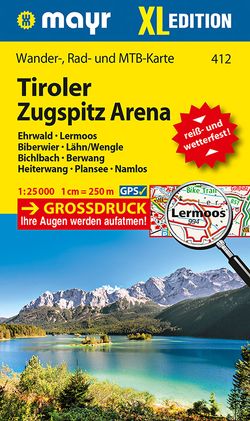 Mayr Wanderkarte Tiroler Zugspitz Arena XL, Ehrwald, Lermoos, Biberwier, Lähn/Wengle, Bichlbach, Berwang, Heiterwang, Plansee, Namlos 1:25.000 von KOMPASS-Karten GmbH